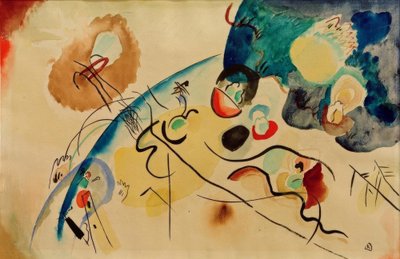 Senza titolo (Composizione con motivo trojka) da Wassily Kandinsky